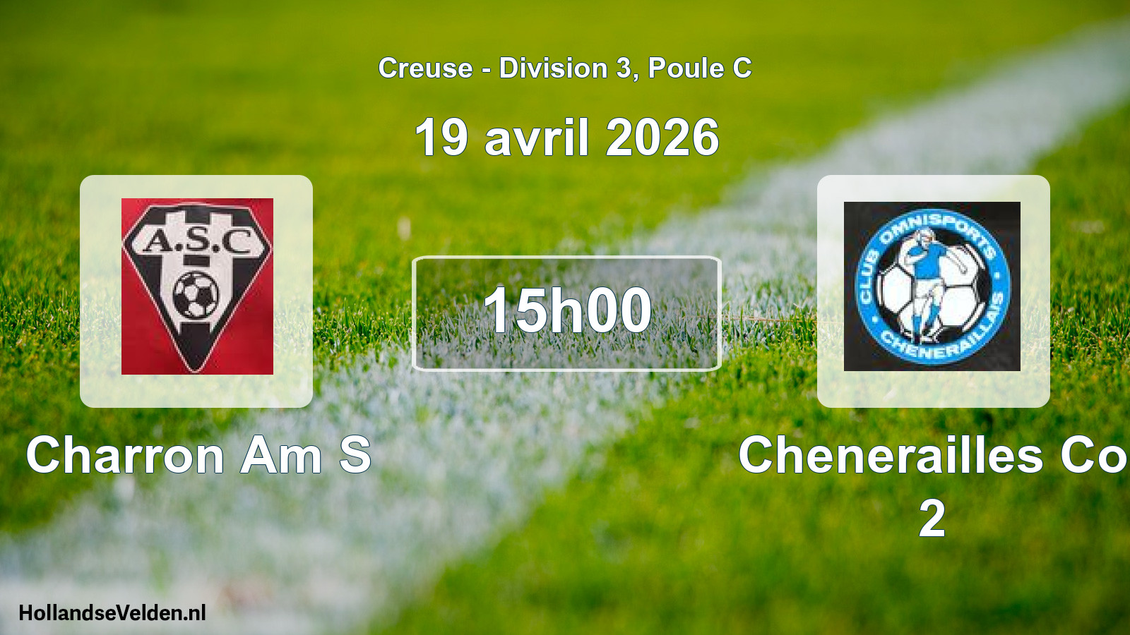 Geplande wedstrijd: Charron Am S - Chenerailles Co 2 (19 avril 2026)