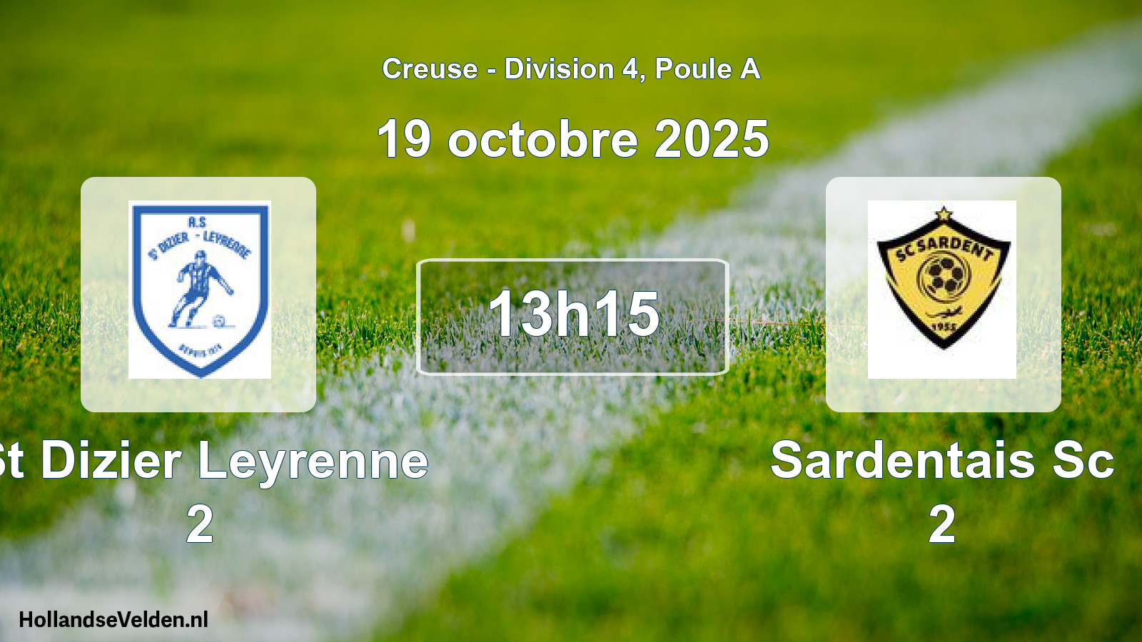 Geplande wedstrijd: St Dizier Leyrenne 2 - Sardentais Sc 2 (19 octobre 2025)