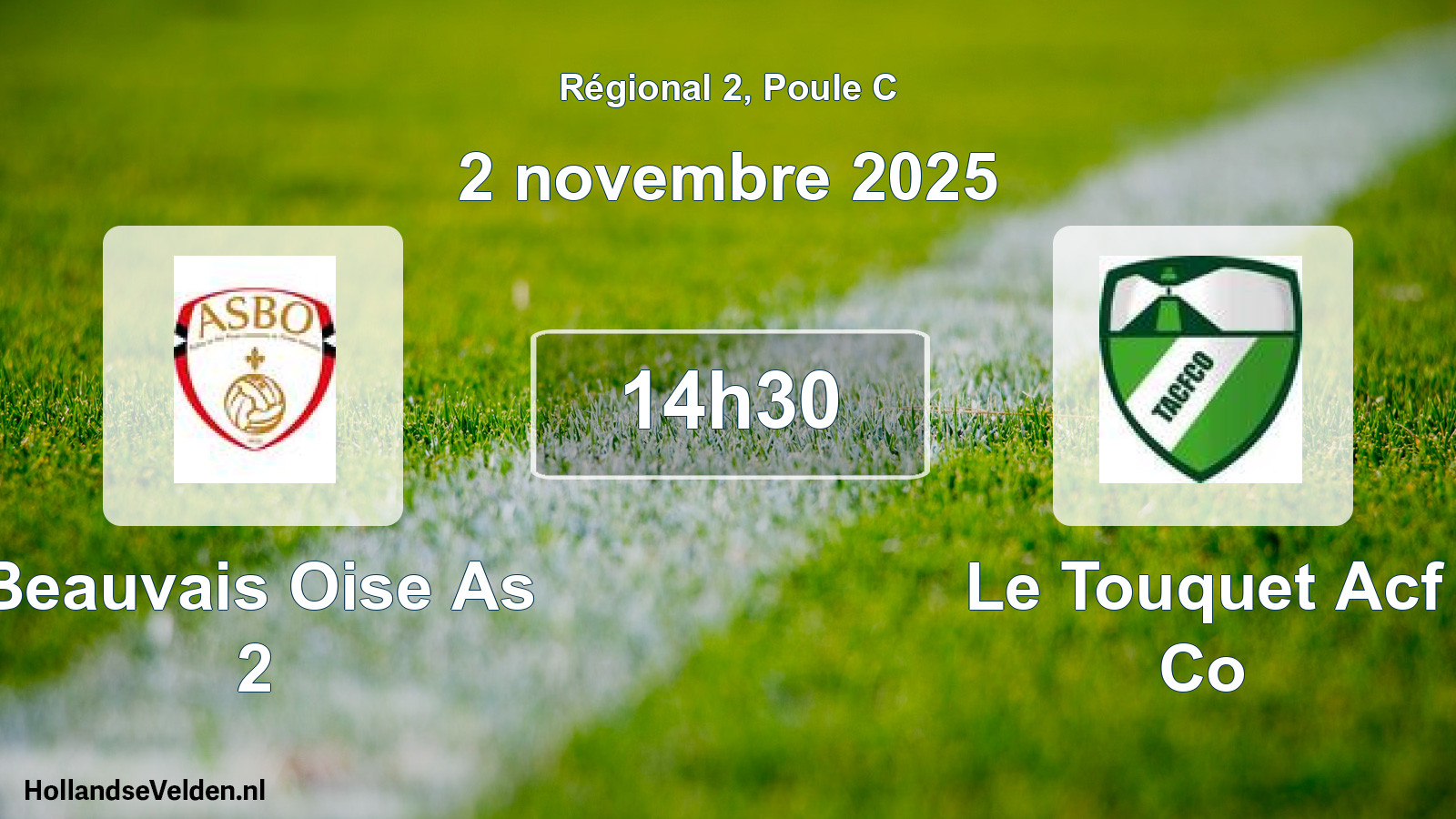 Scheduled Match: Beauvais Oise As 2 - Le Touquet Acf Co (2 November 2025)