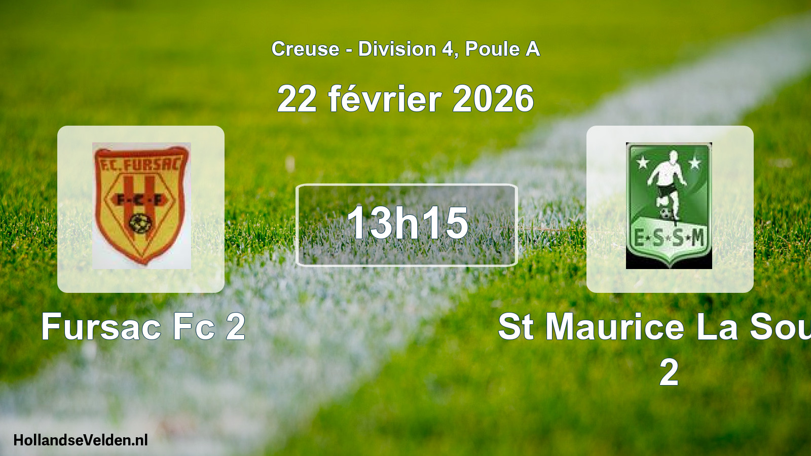 Scheduled Match: Fursac Fc 2 - St Maurice La Sout. 2 (22 February 2026)
