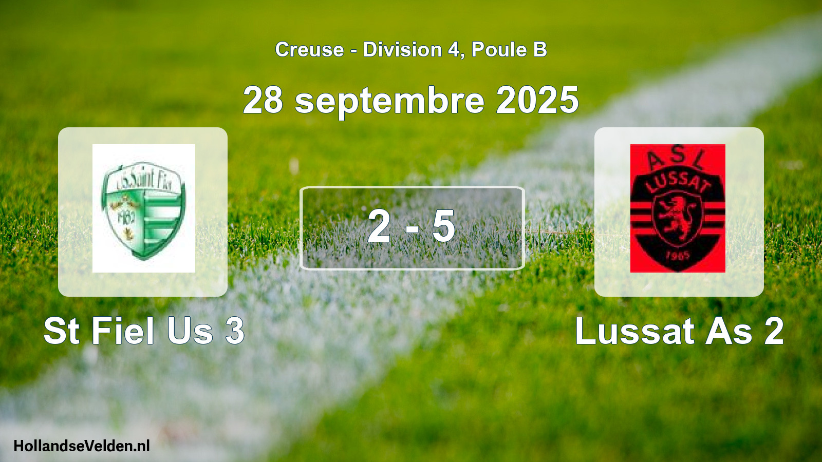 Total number of matches played: St Fiel Us 3 - Lussat As 2 2 - 5 (28 September 2025)
