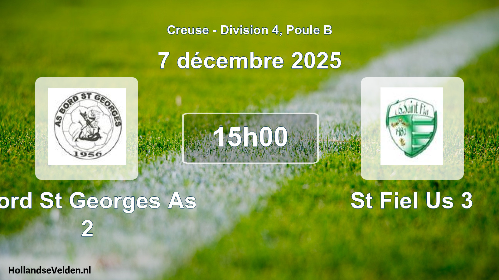 Geplande wedstrijd: Bord St Georges As 2 - St Fiel Us 3 (7 décembre 2025)
