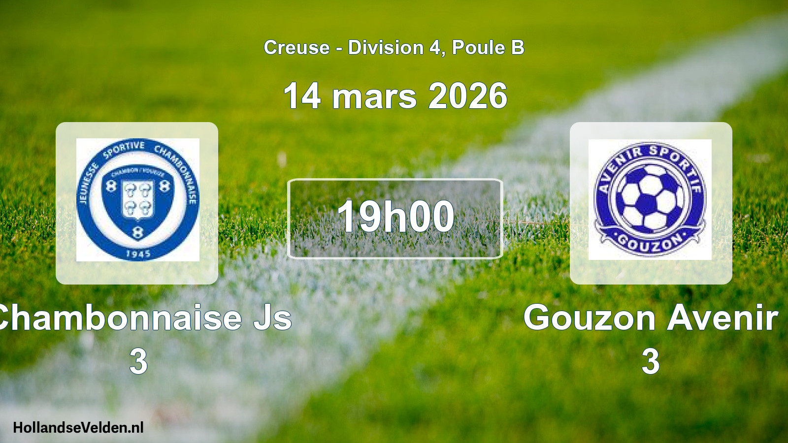 Geplande wedstrijd: Chambonnaise Js 3 - Gouzon Avenir 3 (14 mars 2026)