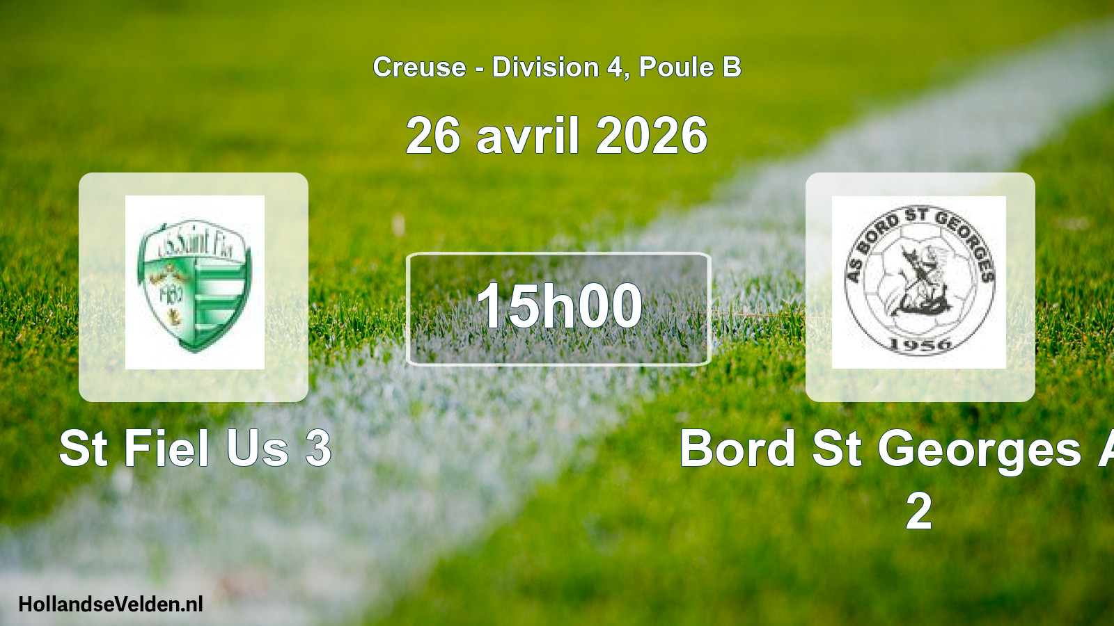 Geplande wedstrijd: St Fiel Us 3 - Bord St Georges As 2 (26 april 2026)