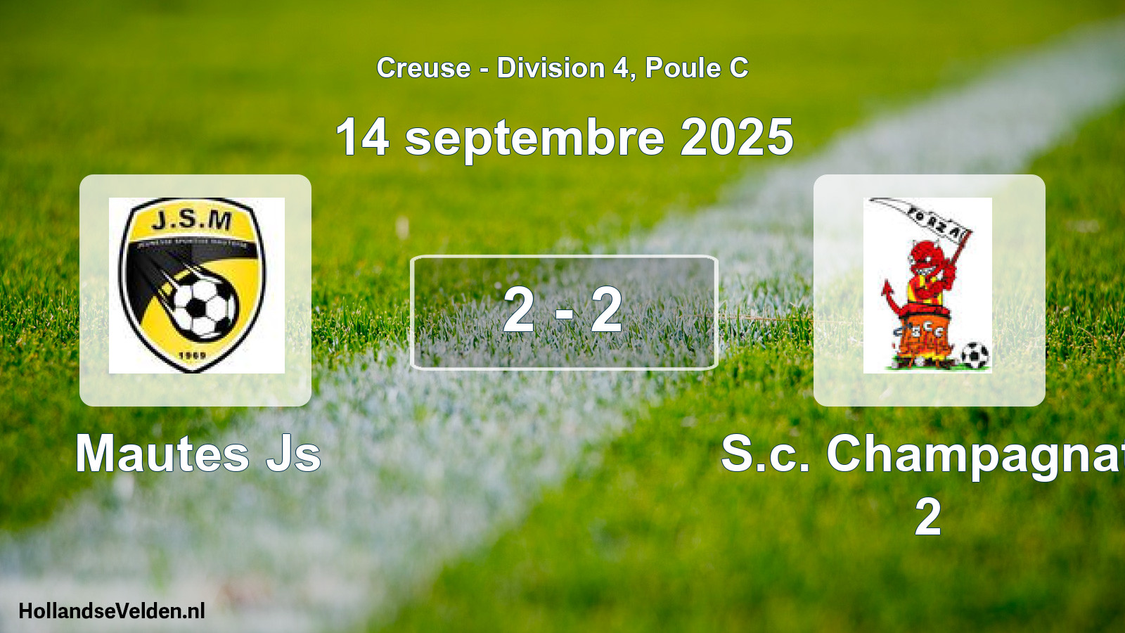 Gespeelde wedstrijd: Mautes Js - S.c. Champagnat 2 2 - 2 (14 septembre 2025)