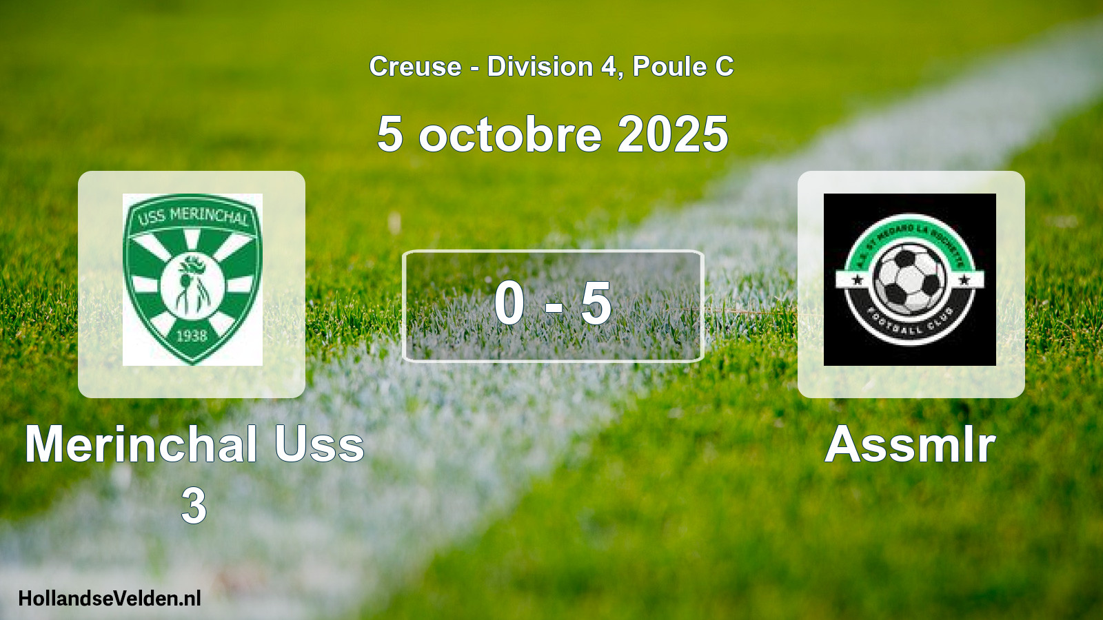 Gespeelde wedstrijd: Merinchal Uss 3 - Assmlr 0 - 5 (5 octobre 2025)