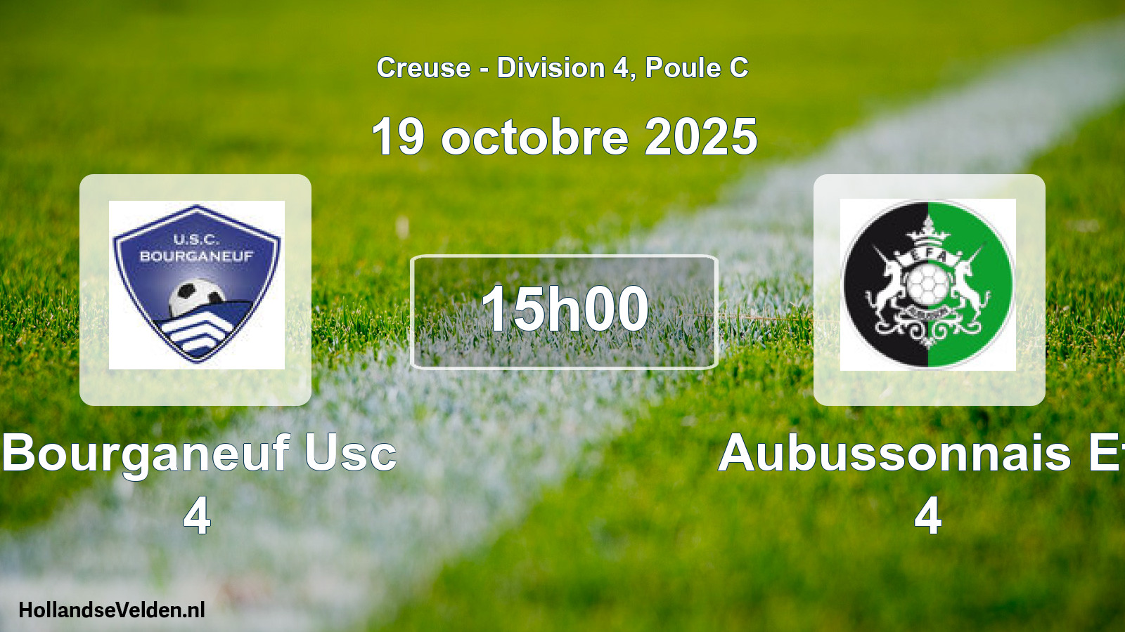 Geplande wedstrijd: Bourganeuf Usc 4 - Aubussonnais Ef 4 (19 octobre 2025)