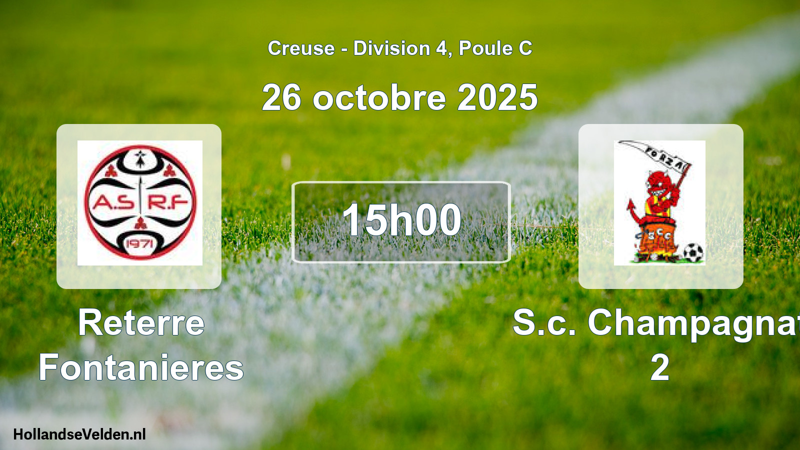Geplande wedstrijd: Reterre Fontanieres - S.c. Champagnat 2 (26 octobre 2025)