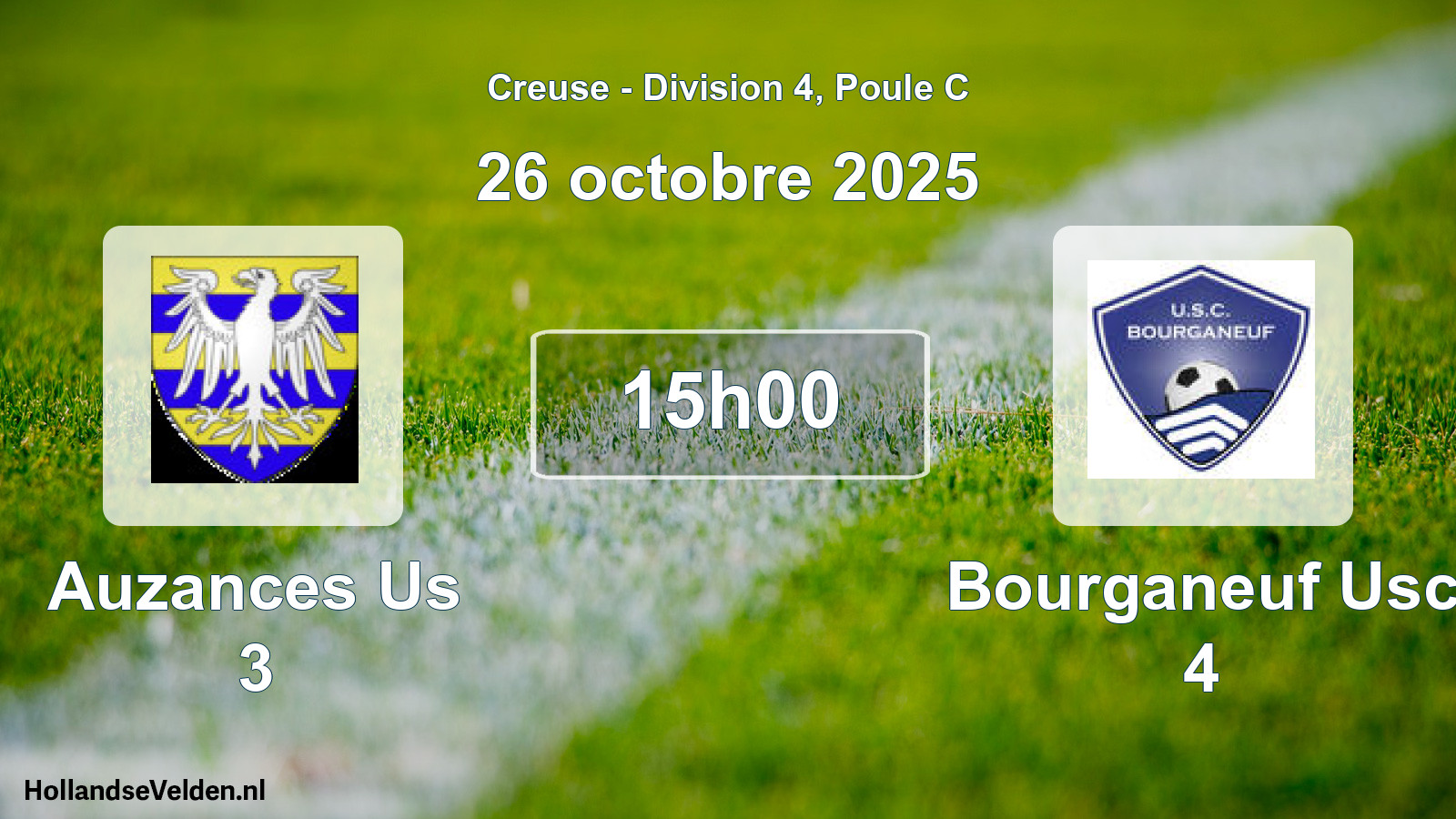 Geplande wedstrijd: Auzances Us 3 - Bourganeuf Usc 4 (26 oktober 2025)