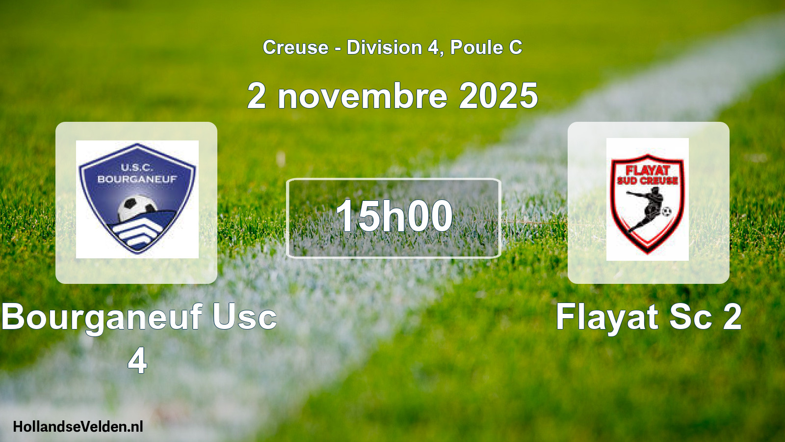 Geplande wedstrijd: Bourganeuf Usc 4 - Flayat Sc 2 (2 novembre 2025)