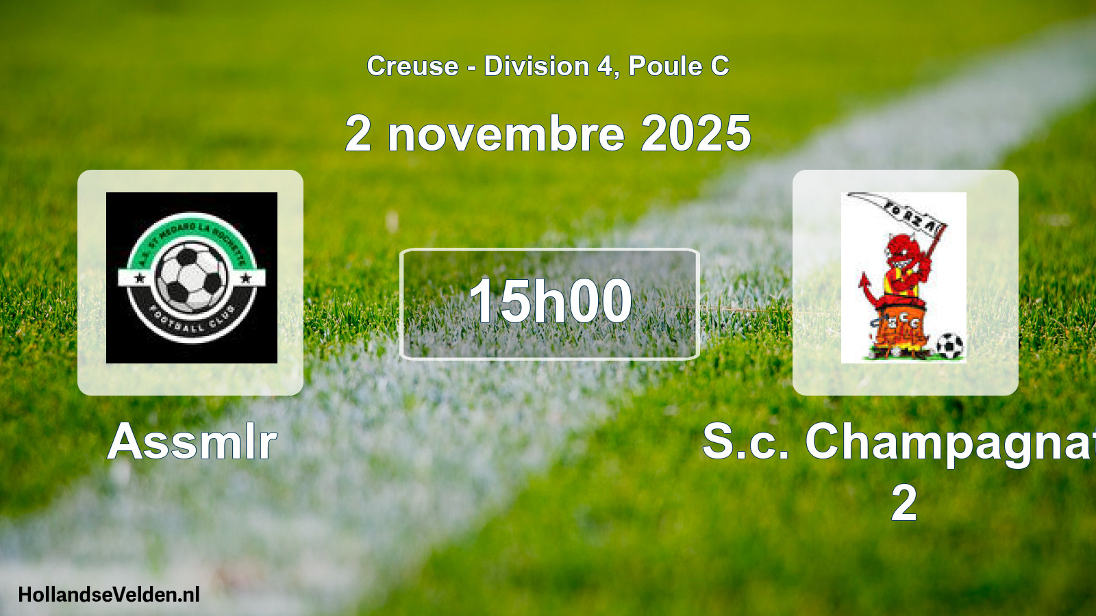 Geplande wedstrijd: Assmlr - S.c. Champagnat 2 (2 november 2025)