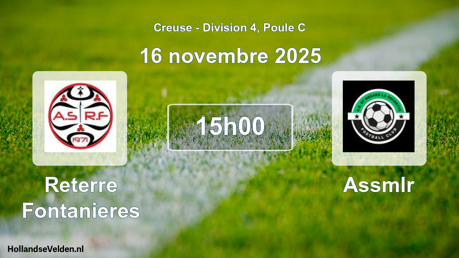 Geplande wedstrijd: Reterre Fontanieres - Assmlr (16 novembre 2025)