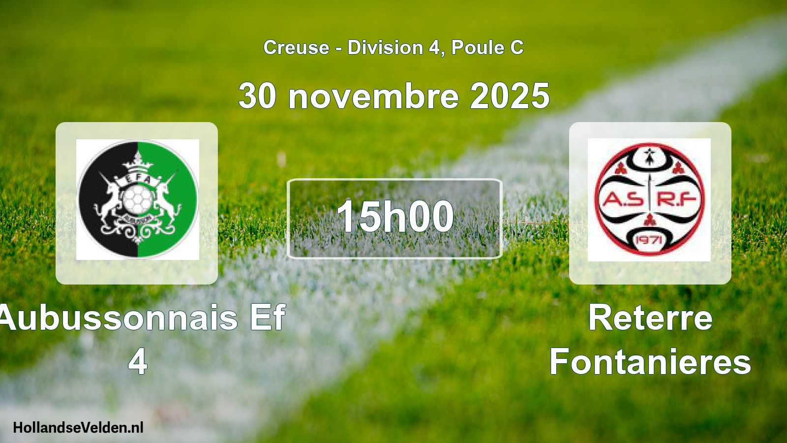 Geplande wedstrijd: Aubussonnais Ef 4 - Reterre Fontanieres (30 novembre 2025)