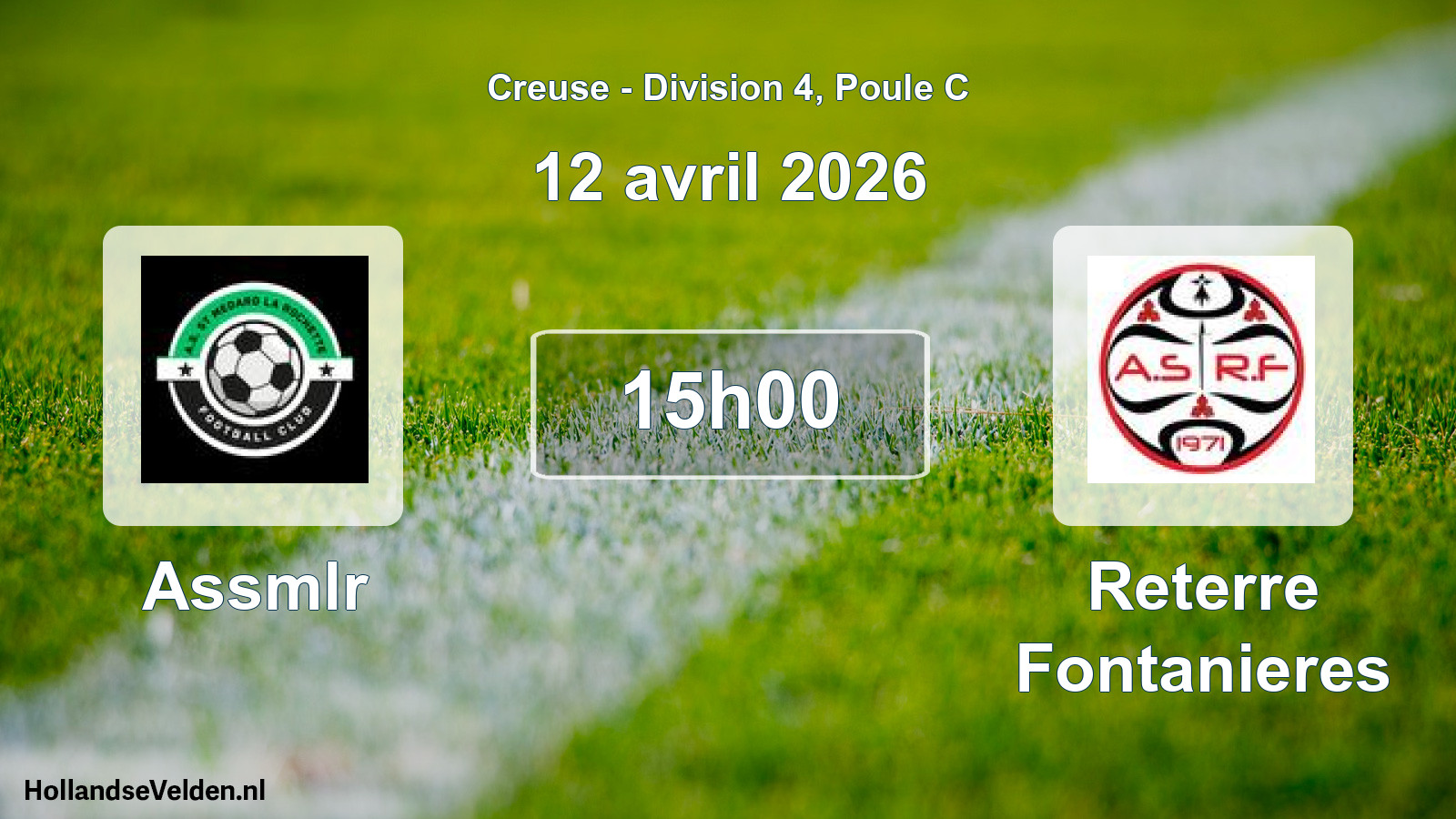Geplande wedstrijd: Assmlr - Reterre Fontanieres (12 avril 2026)