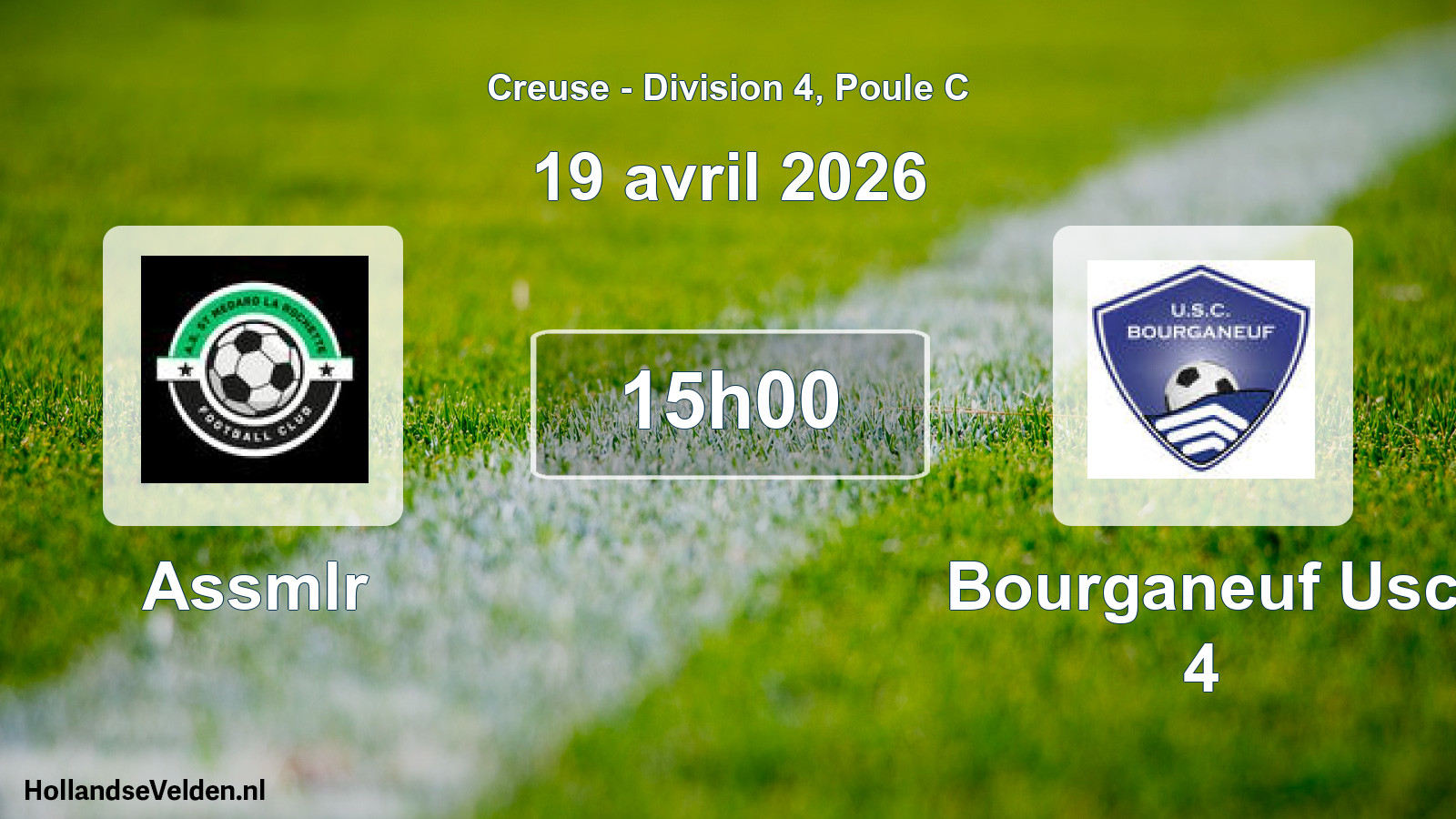 Geplande wedstrijd: Assmlr - Bourganeuf Usc 4 (19 april 2026)