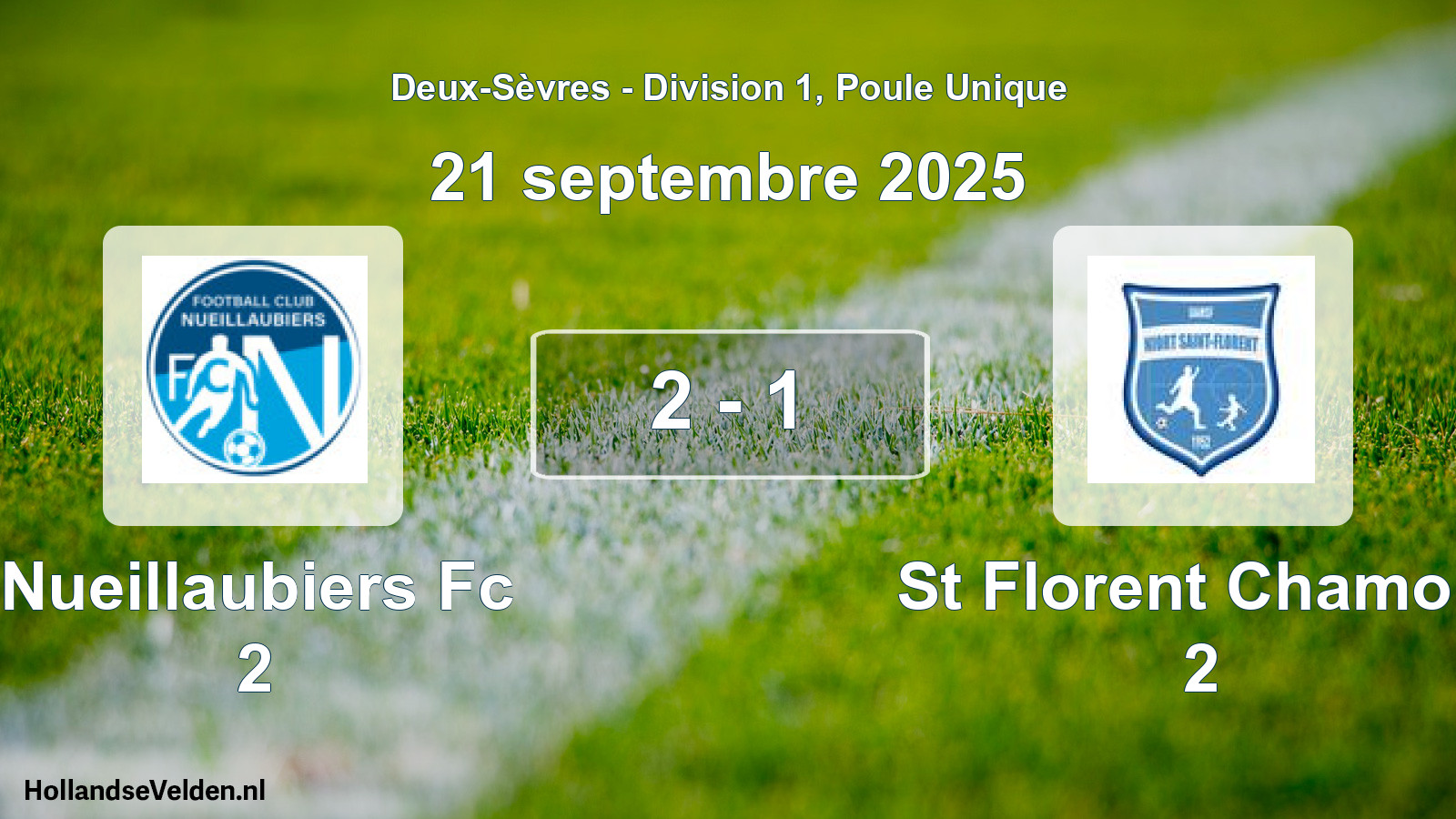 Gespeelde wedstrijd: Nueillaubiers Fc 2 - St Florent Chamois 2 2 - 1 (21 septembre 2025)