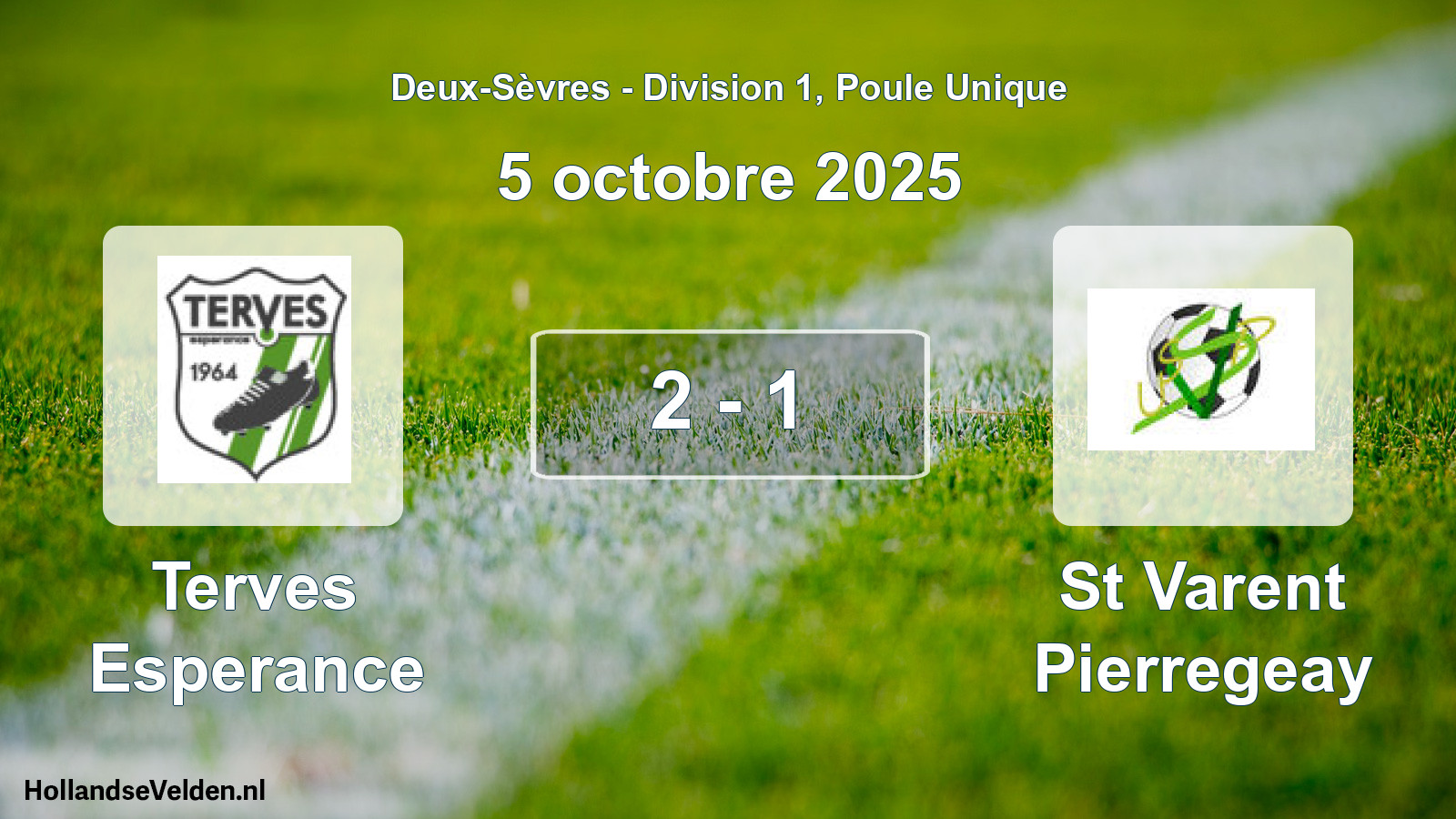 Gespeelde wedstrijd: Terves Esperance - St Varent Pierregeay 2 - 1 (5 octobre 2025)