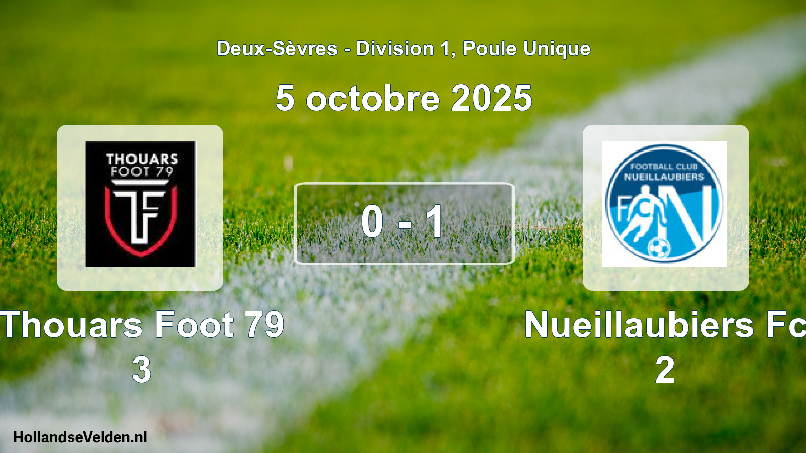 Total number of matches played: Thouars Foot 79 3 - Nueillaubiers Fc 2 0 - 1 (5 October 2025)