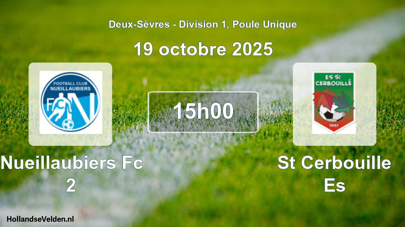 Geplande wedstrijd: Nueillaubiers Fc 2 - St Cerbouille Es (19 oktober 2025)