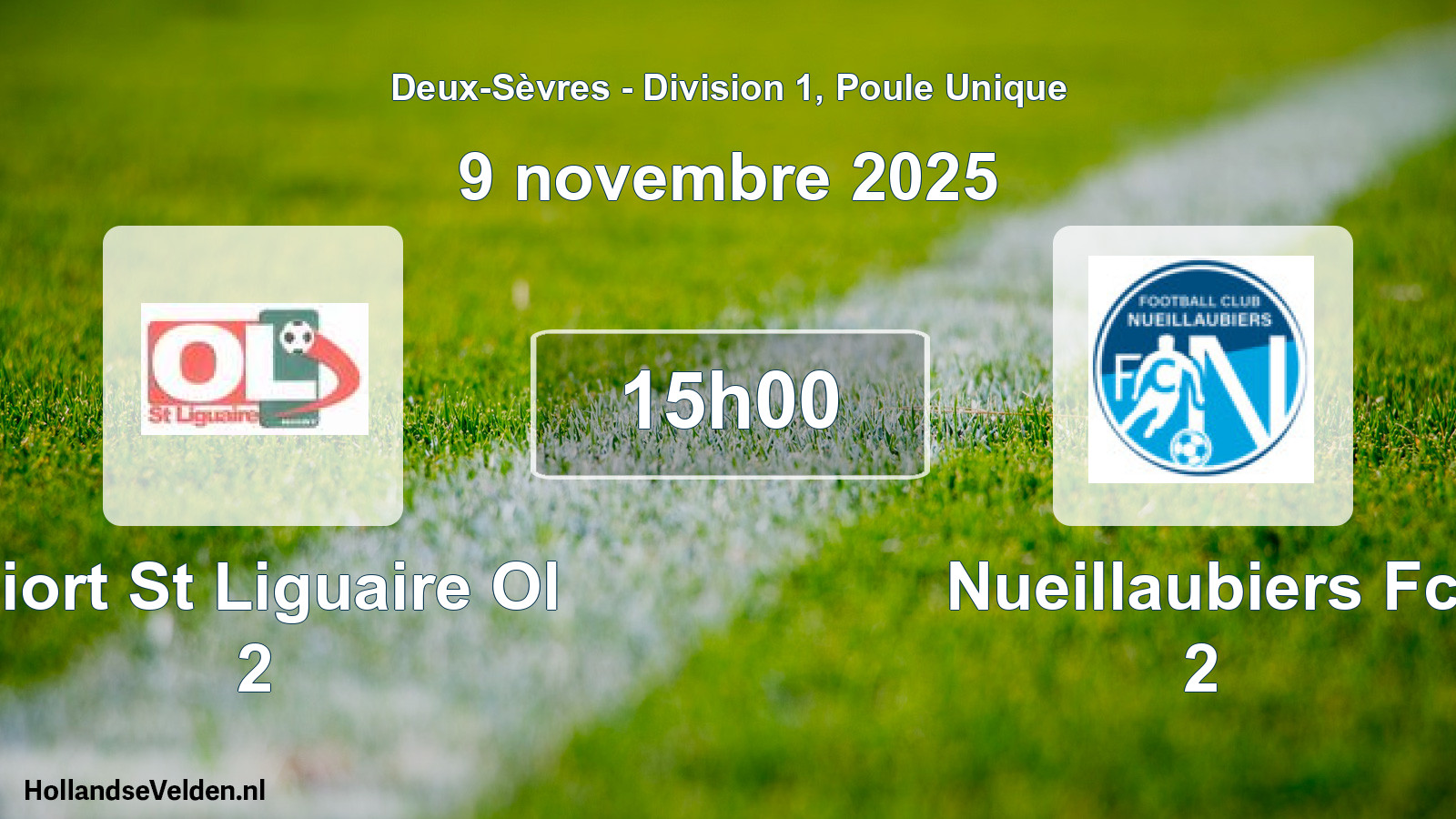 Geplande wedstrijd: Niort St Liguaire Ol 2 - Nueillaubiers Fc 2 (9 novembre 2025)