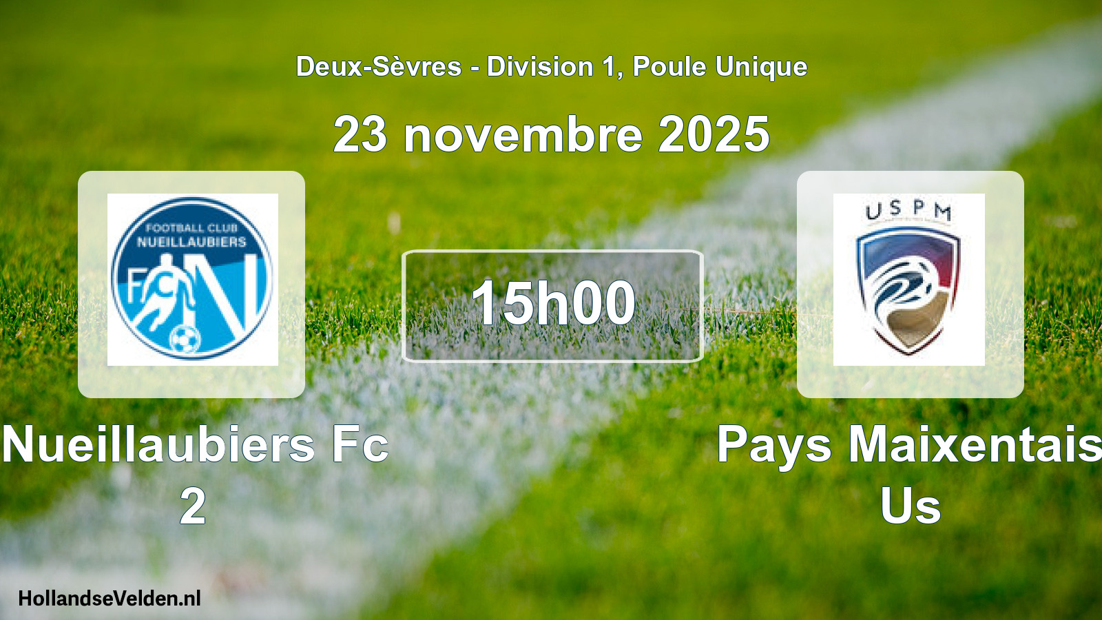 Geplande wedstrijd: Nueillaubiers Fc 2 - Pays Maixentais Us (23 novembre 2025)