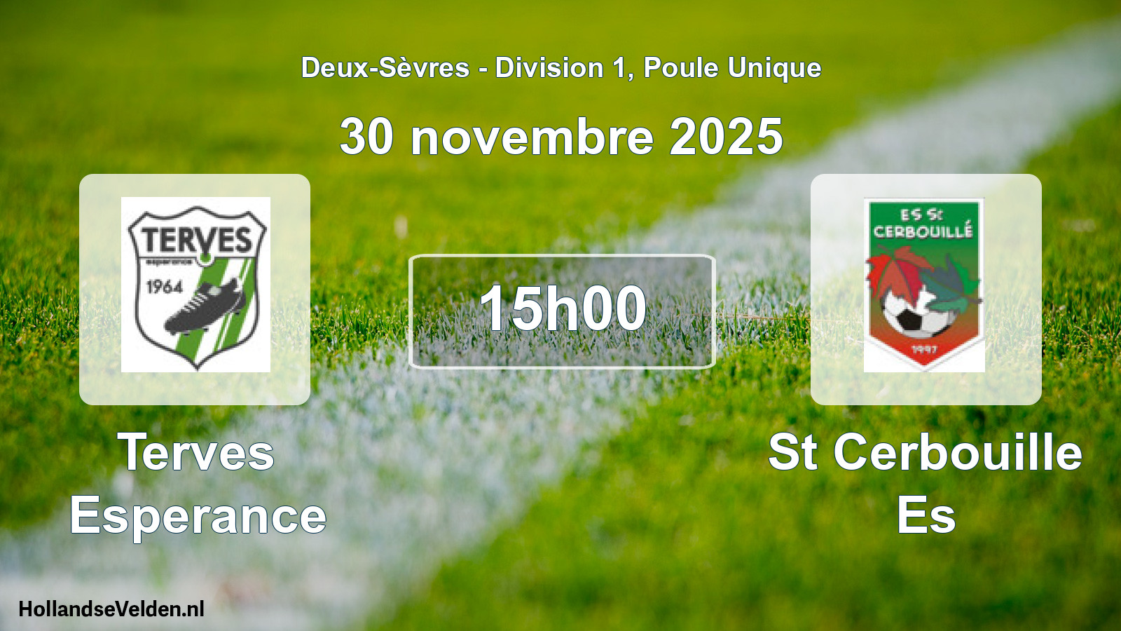 Geplande wedstrijd: Terves Esperance - St Cerbouille Es (30 novembre 2025)