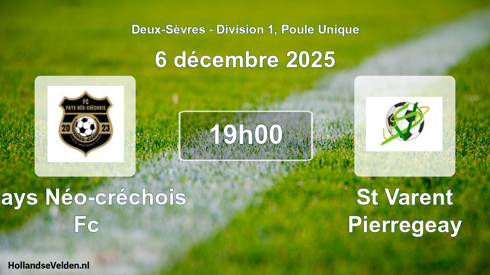 Geplande wedstrijd: Pays Néo-créchois Fc - St Varent Pierregeay (6 décembre 2025)