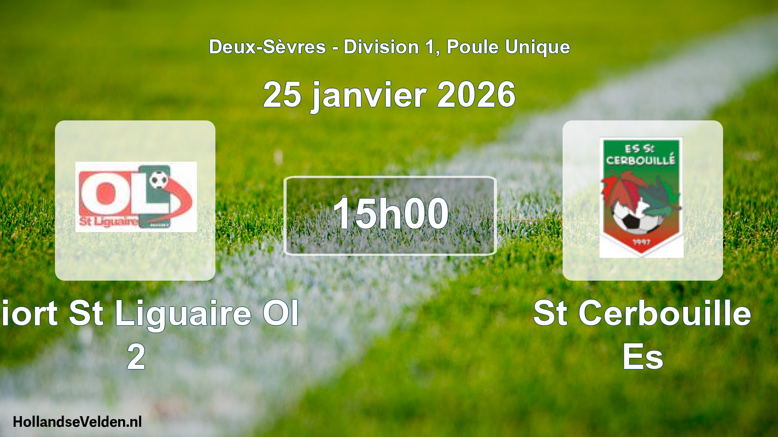 Scheduled Match: Niort St Liguaire Ol 2 - St Cerbouille Es (25 January 2026)