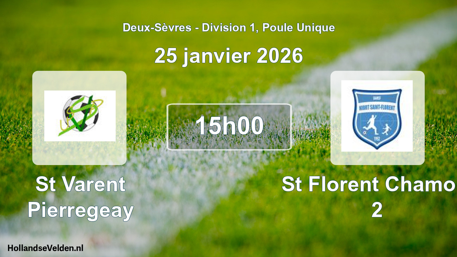 Geplande wedstrijd: St Varent Pierregeay - St Florent Chamois 2 (25 janvier 2026)