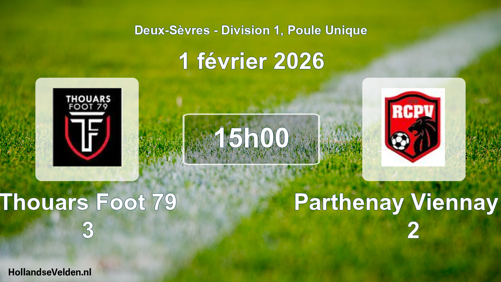 Geplande wedstrijd: Thouars Foot 79 3 - Parthenay Viennay Rc 2 (1 février 2026)