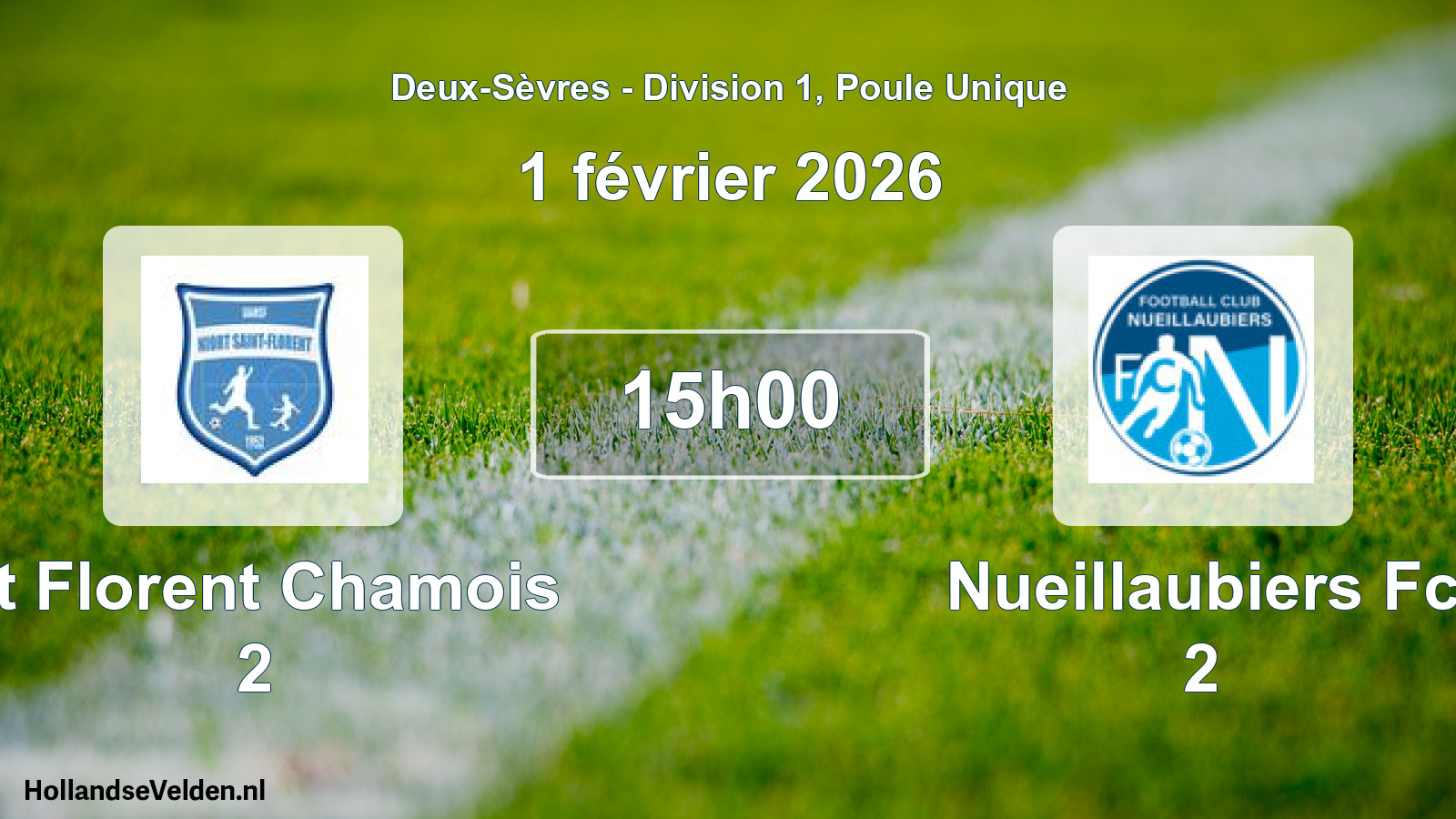 Geplande wedstrijd: St Florent Chamois 2 - Nueillaubiers Fc 2 (1 février 2026)