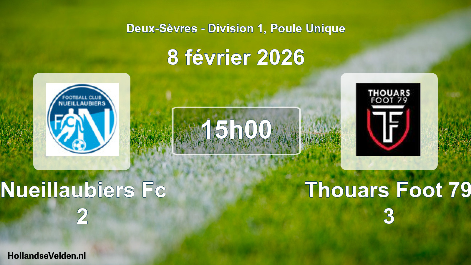 Geplande wedstrijd: Nueillaubiers Fc 2 - Thouars Foot 79 3 (8 février 2026)