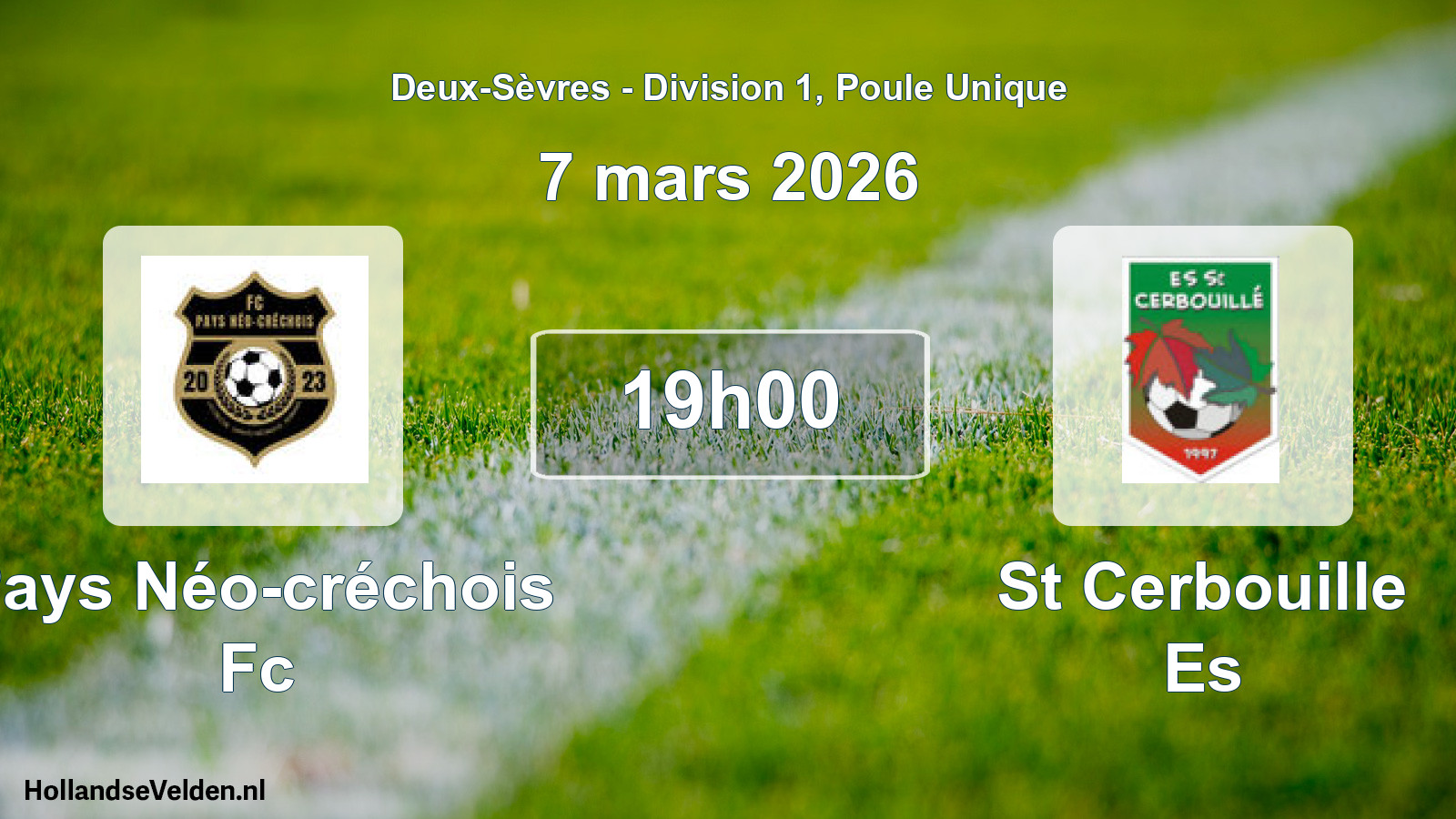 Geplande wedstrijd: Pays Néo-créchois Fc - St Cerbouille Es (7 mars 2026)
