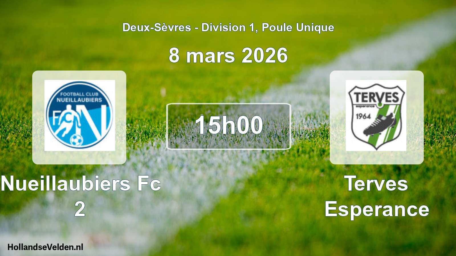 Geplande wedstrijd: Nueillaubiers Fc 2 - Terves Esperance (8 mars 2026)