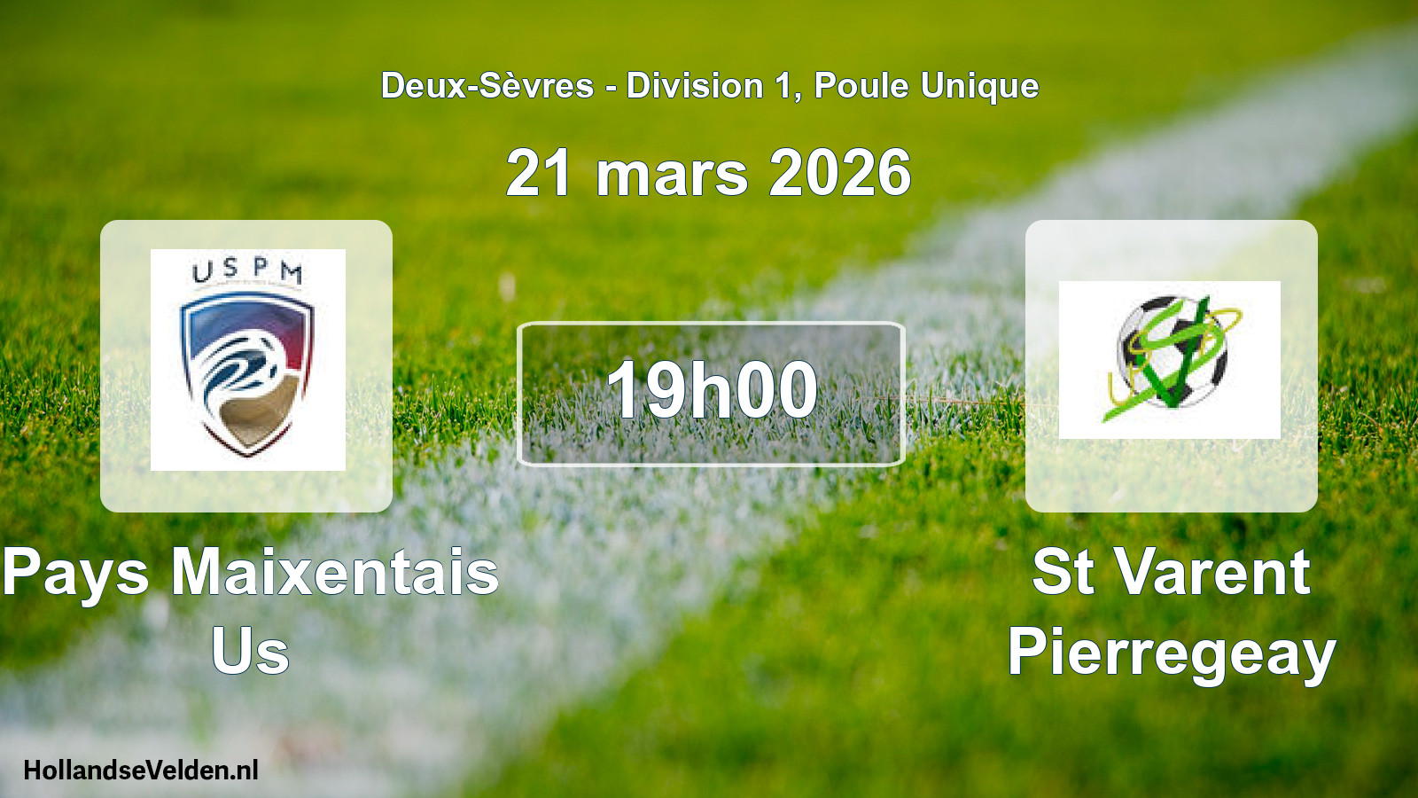 Geplande wedstrijd: Pays Maixentais Us - St Varent Pierregeay (21 mars 2026)