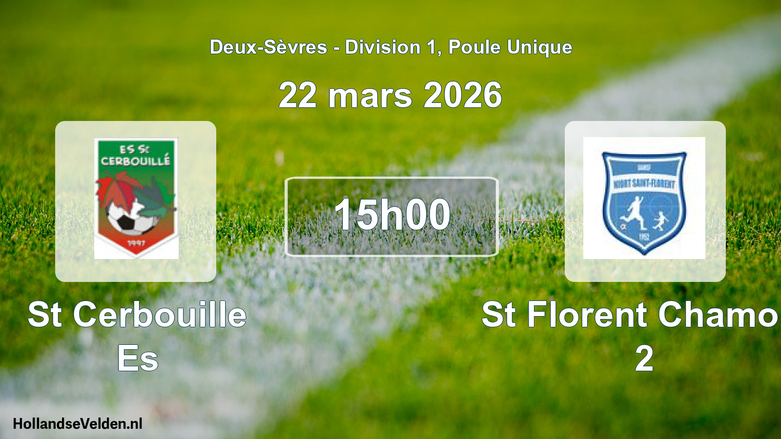 Geplande wedstrijd: St Cerbouille Es - St Florent Chamois 2 (22 mars 2026)