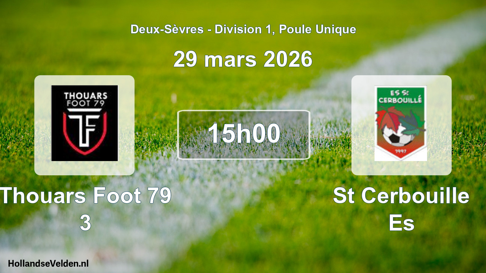 Geplande wedstrijd: Thouars Foot 79 3 - St Cerbouille Es (29 mars 2026)