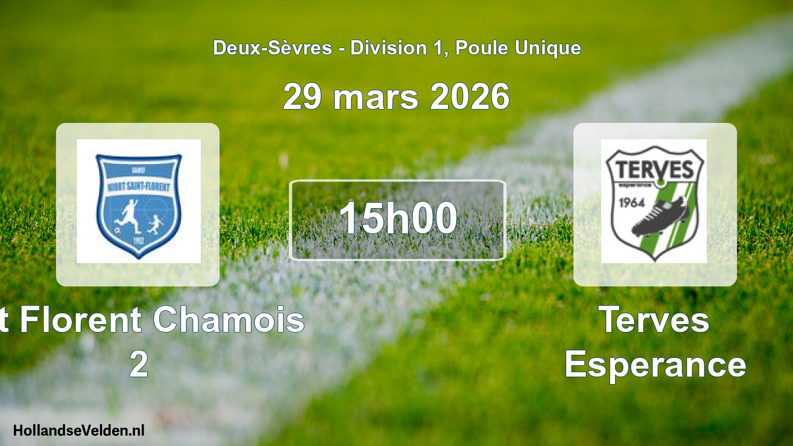 Geplande wedstrijd: St Florent Chamois 2 - Terves Esperance (29 mars 2026)