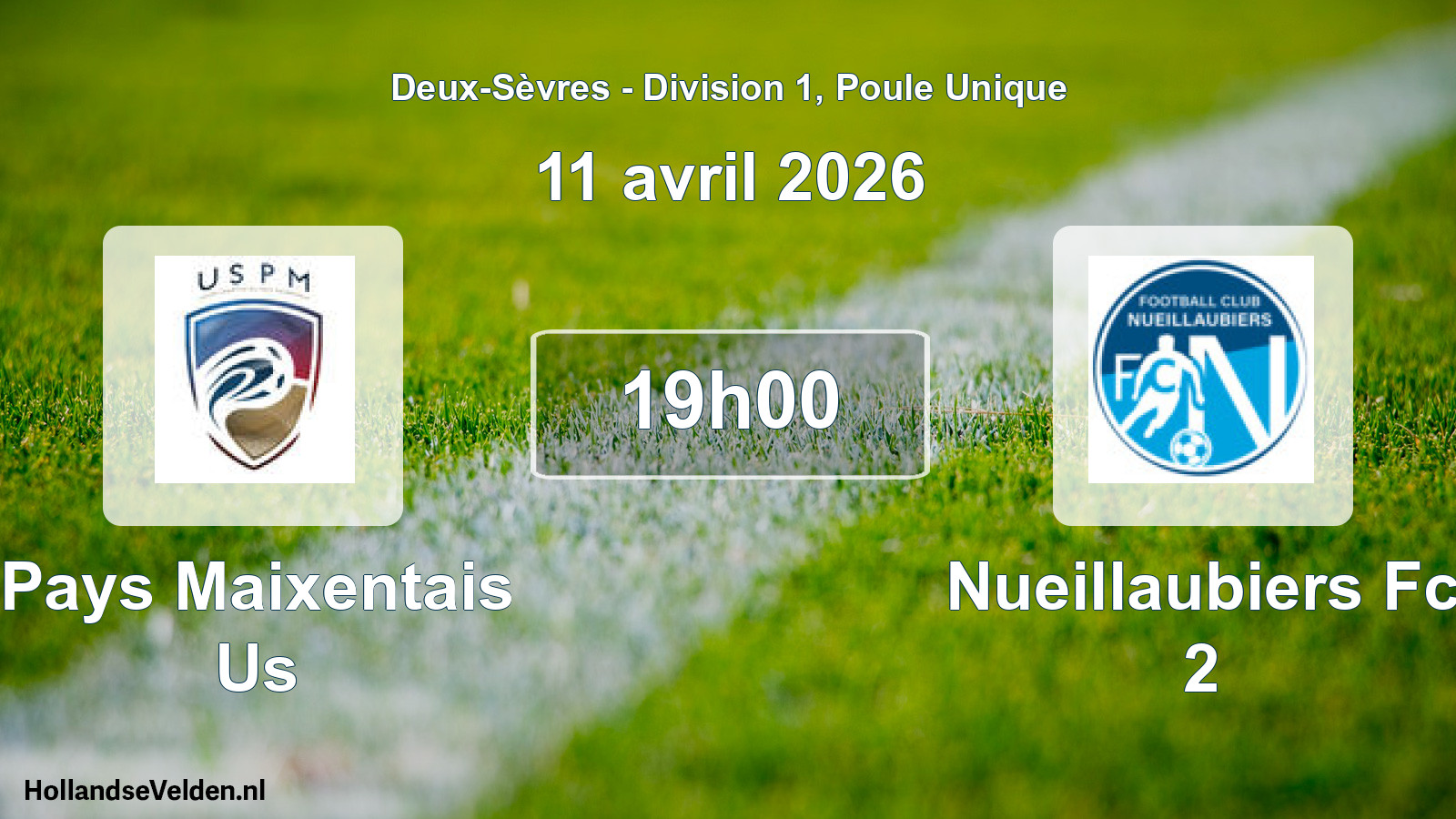 Geplande wedstrijd: Pays Maixentais Us - Nueillaubiers Fc 2 (11 avril 2026)