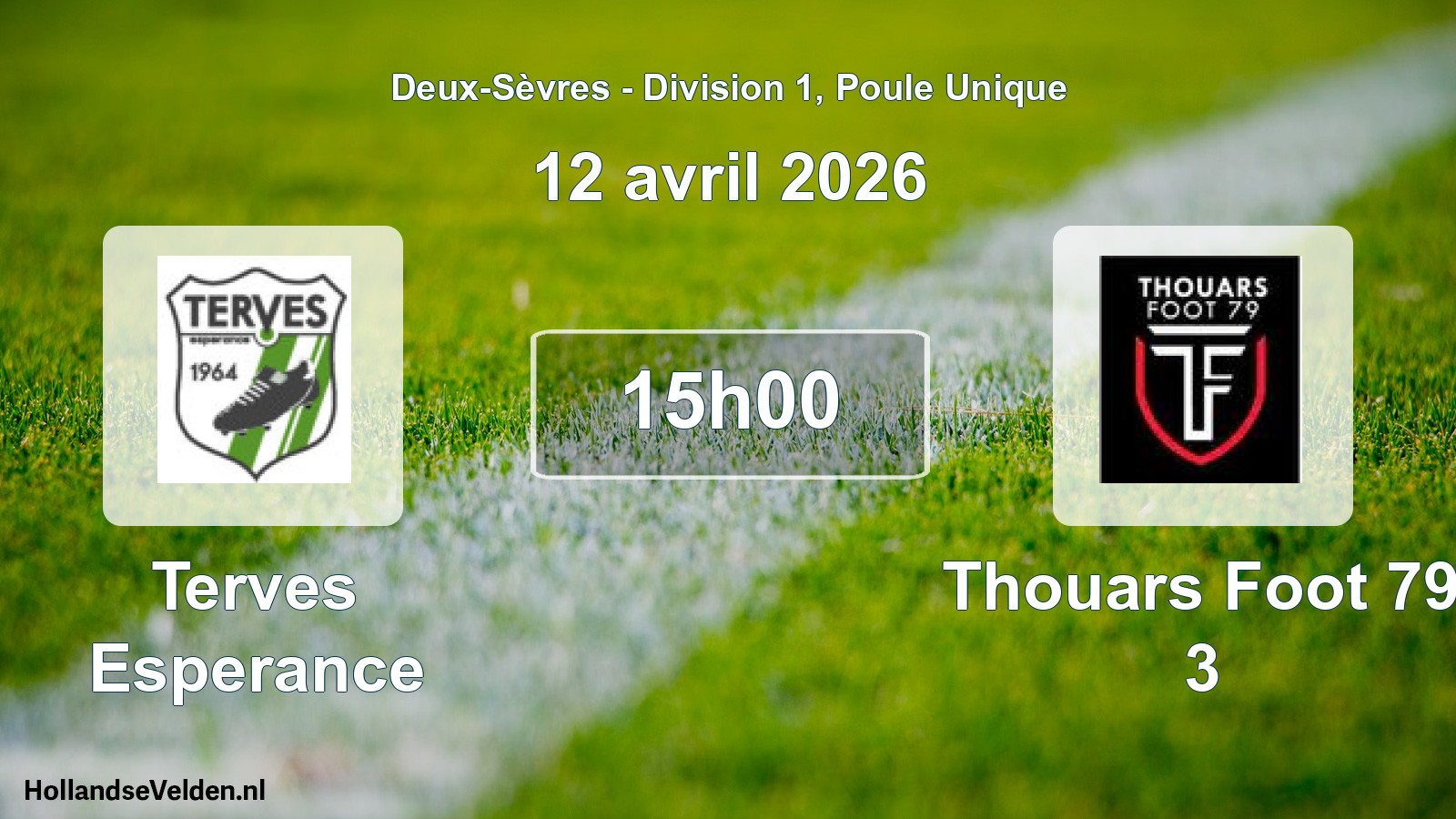 Geplande wedstrijd: Terves Esperance - Thouars Foot 79 3 (12 avril 2026)