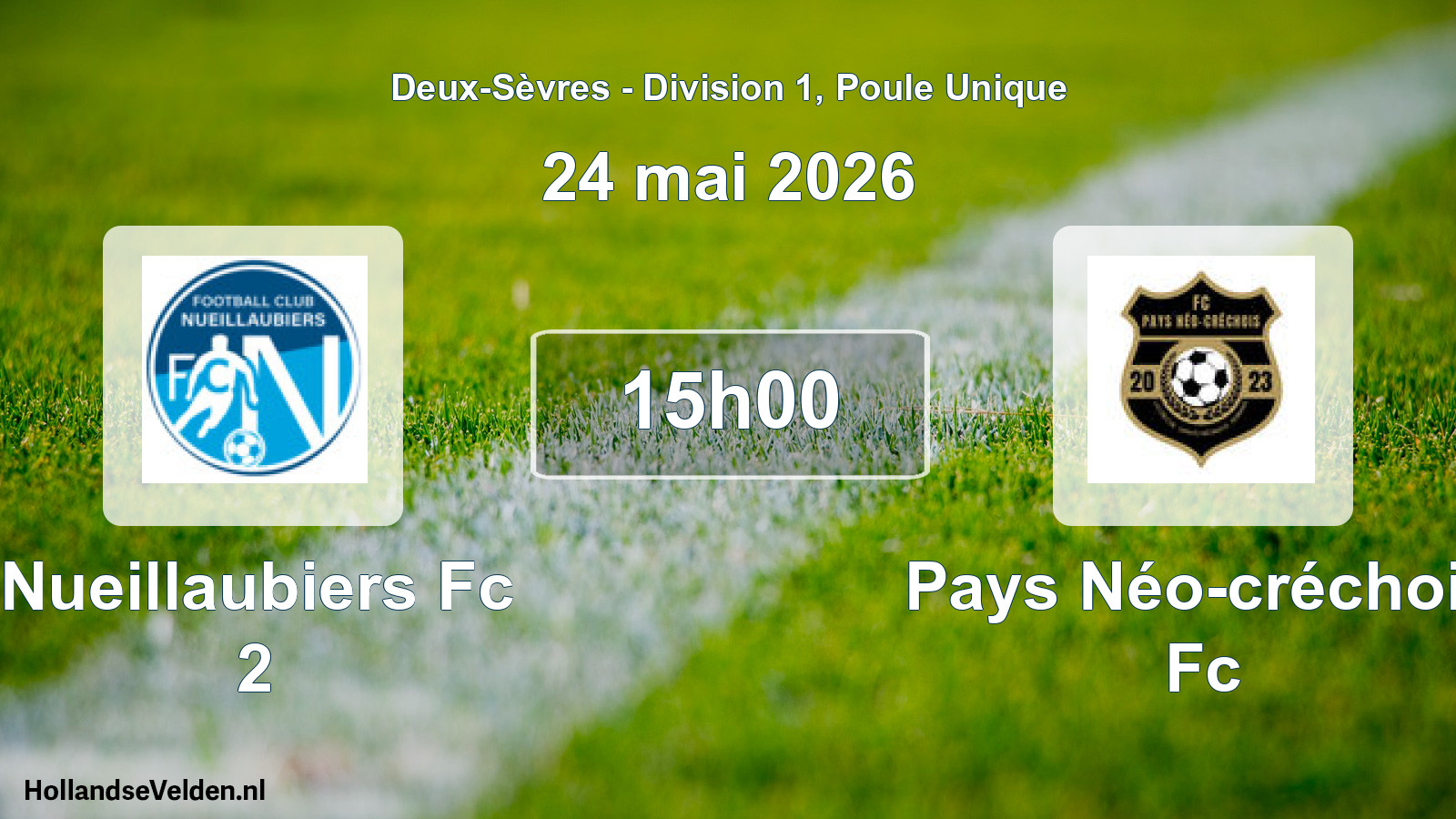 Geplande wedstrijd: Nueillaubiers Fc 2 - Pays Néo-créchois Fc (24 mai 2026)