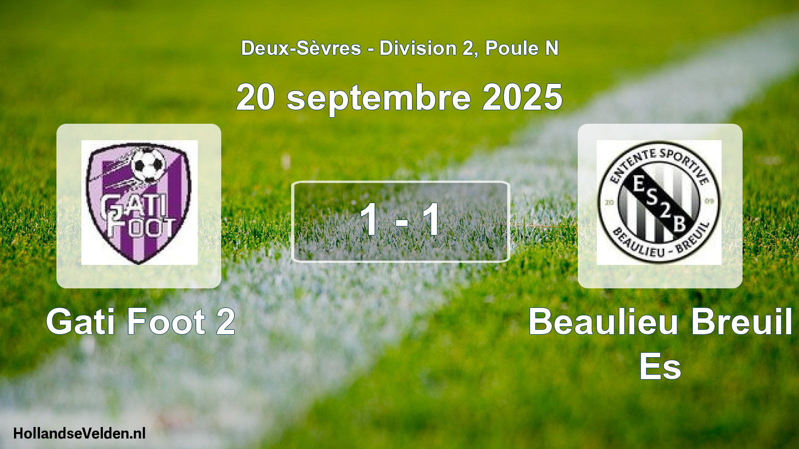 Gespeelde wedstrijd: Gati Foot 2 - Beaulieu Breuil Es 1 - 1 (20 septembre 2025)
