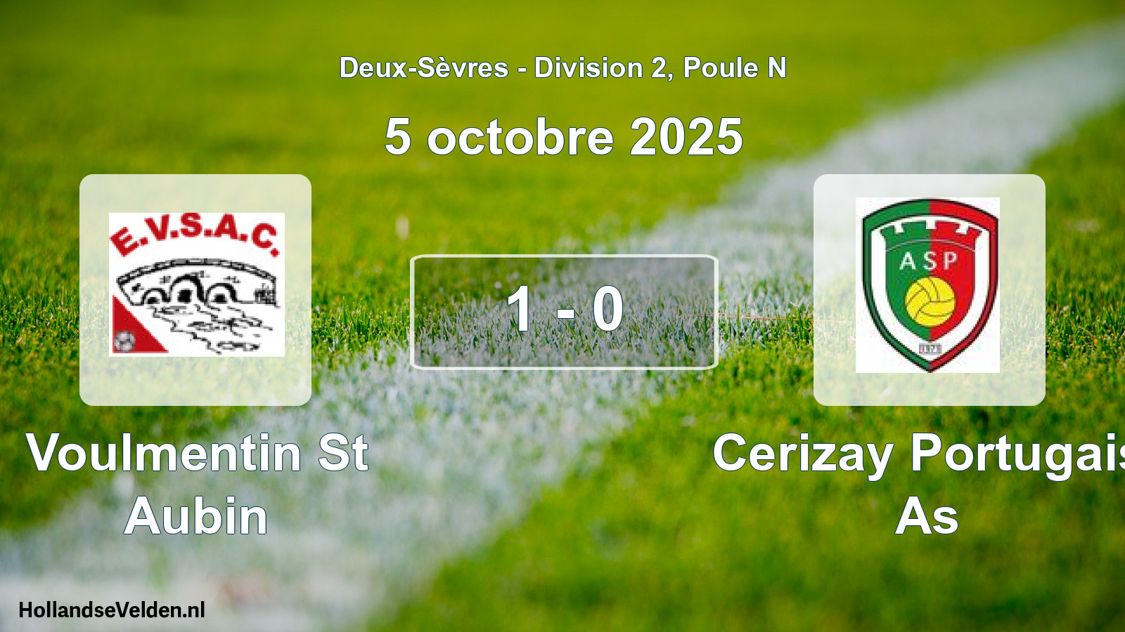 Gespeelde wedstrijd: Voulmentin St Aubin - Cerizay Portugais As 1 - 0 (5 octobre 2025)