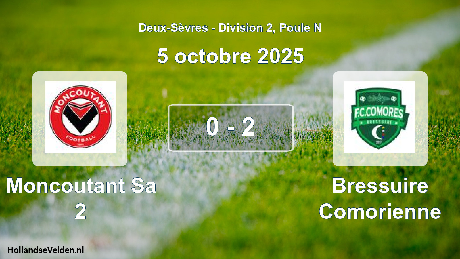 Gespeelde wedstrijd: Moncoutant Sa 2 - Bressuire Comorienne 0 - 2 (5 octobre 2025)