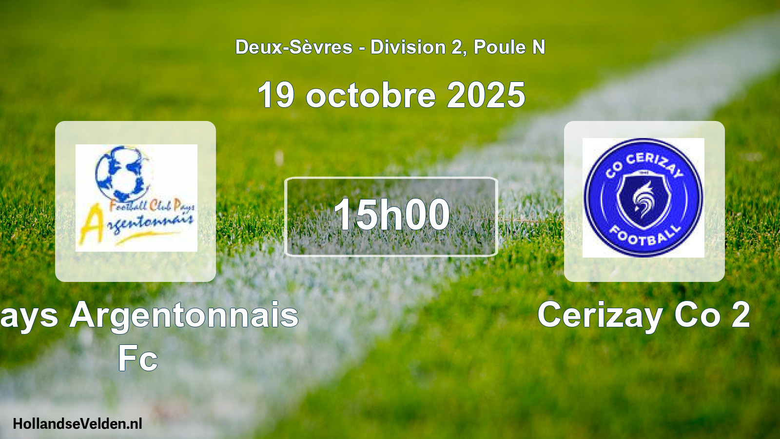 Scheduled Match: Pays Argentonnais Fc - Cerizay Co 2 (19 October 2025)