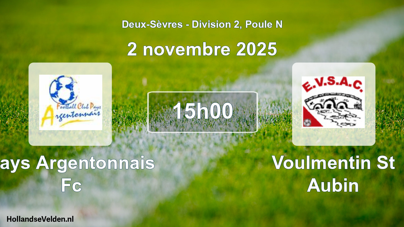 Geplande wedstrijd: Pays Argentonnais Fc - Voulmentin St Aubin (2 novembre 2025)