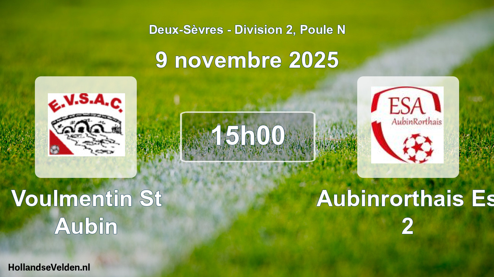 Geplande wedstrijd: Voulmentin St Aubin - Aubinrorthais Es 2 (9 novembre 2025)