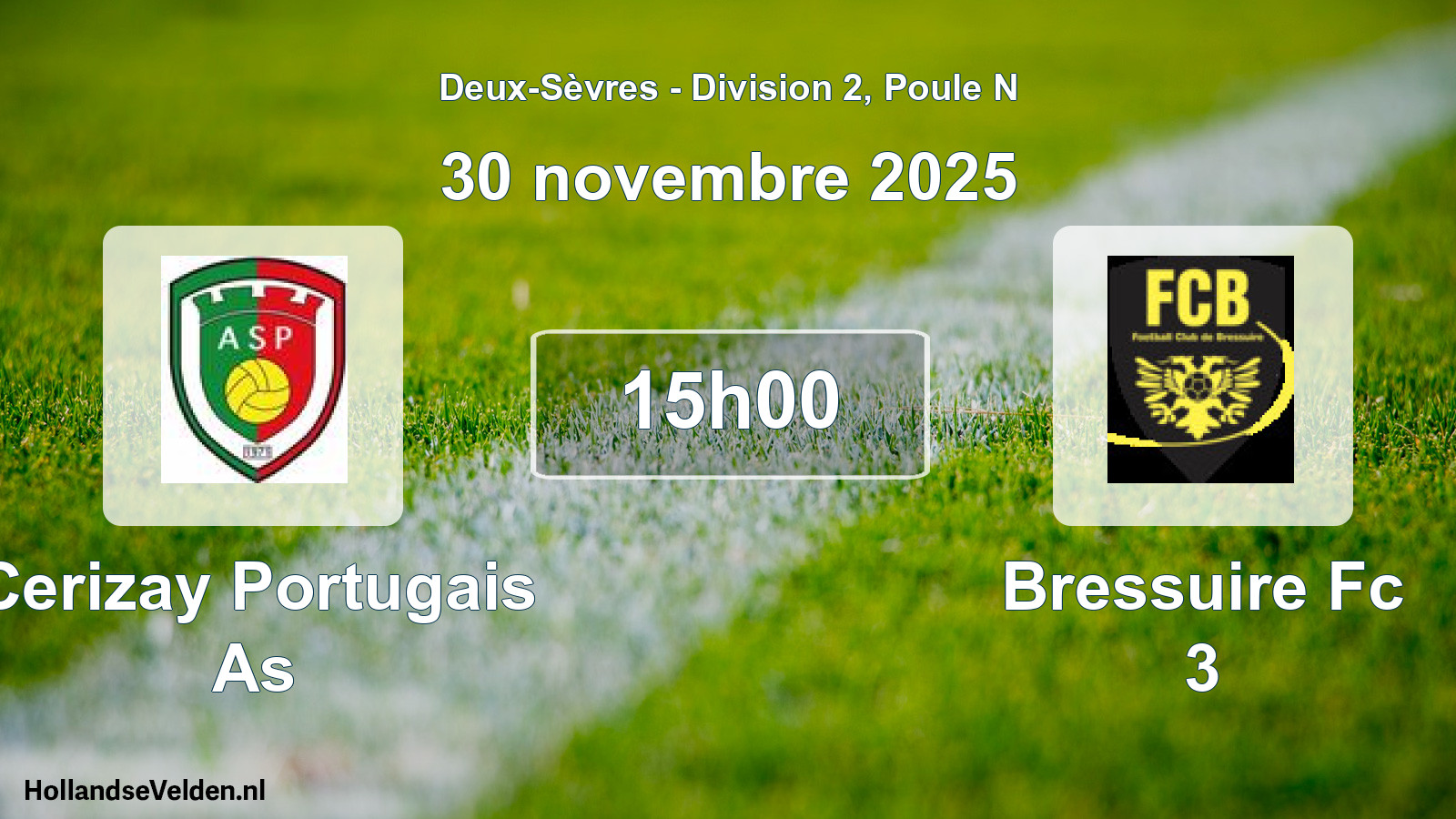 Geplande wedstrijd: Cerizay Portugais As - Bressuire Fc 3 (30 novembre 2025)