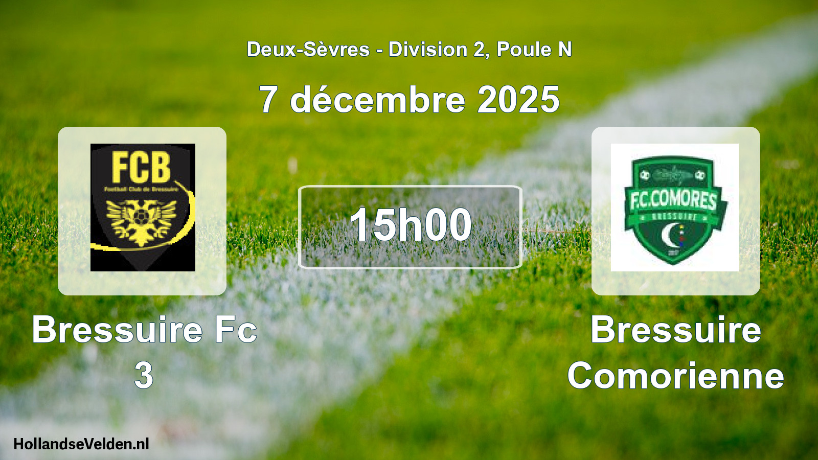 Geplande wedstrijd: Bressuire Fc 3 - Bressuire Comorienne (7 décembre 2025)