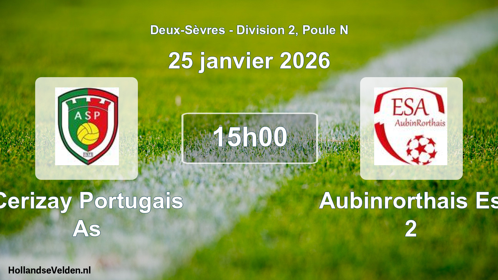 Scheduled Match: Cerizay Portugais As - Aubinrorthais Es 2 (25 January 2026)